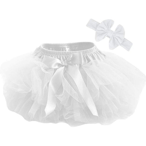 Dancina Baby Romper Tutu Diaper Cover Skorts with Headband Ages 6-24 months