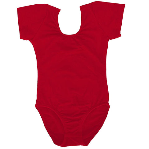 ancina Short Sleeve Leotard for Toddlers & Girls in Red 