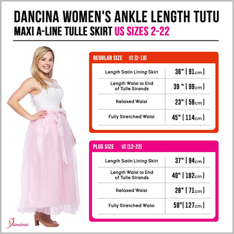 Dancina Long Tutu Skirt for Adults