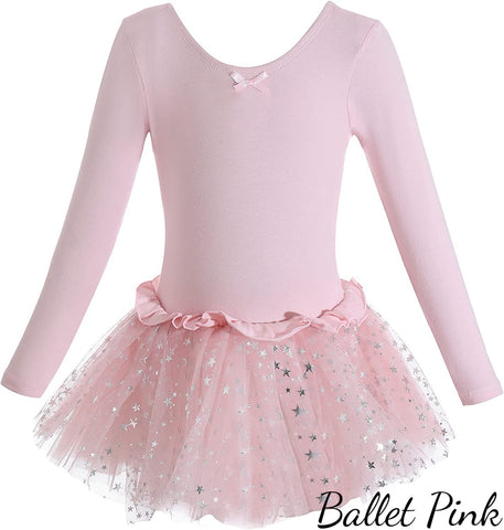 Dancina Sparkle Tutu Ballet Dress for Girls and Toddlers (Long Sleeve)
