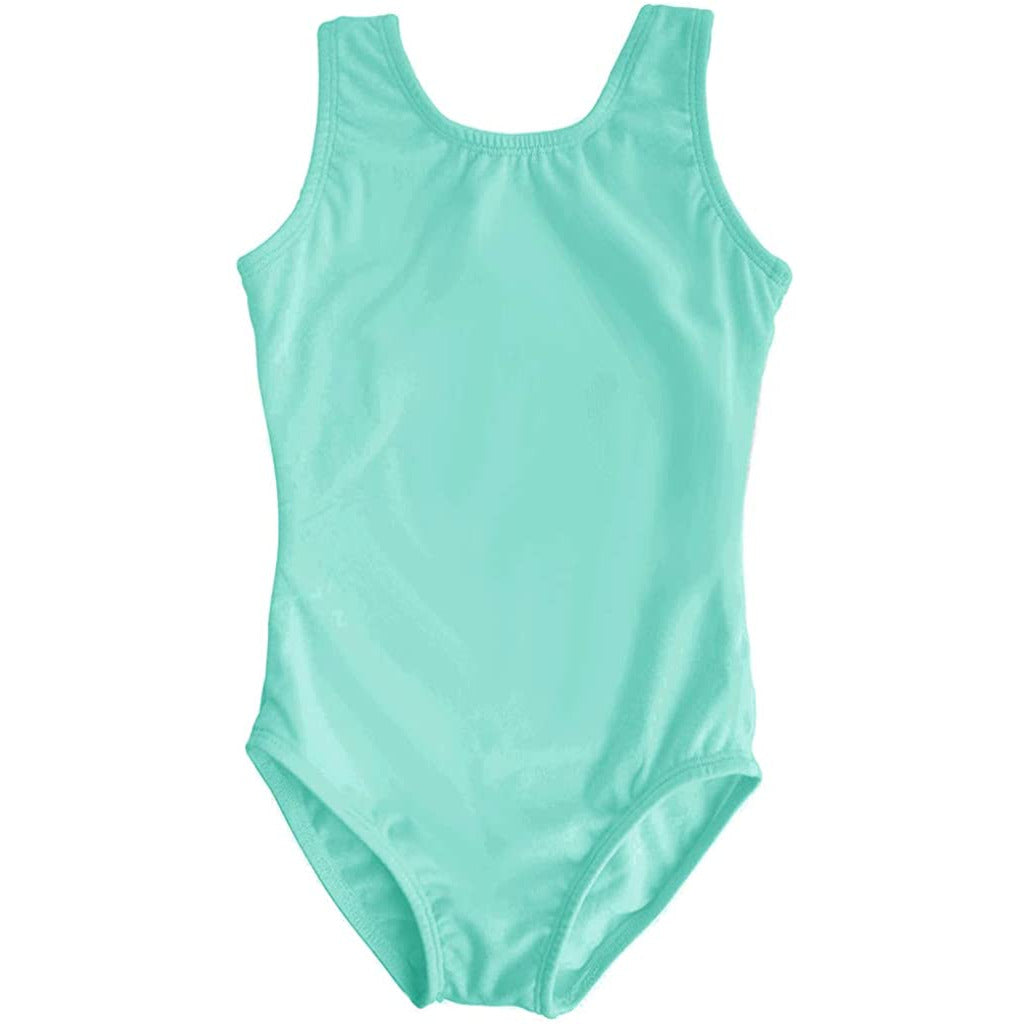 Dancina Leotard Tank Top Ballet Gymnastics Front Lined Comfy Cotton Ages 2-10 in Mint