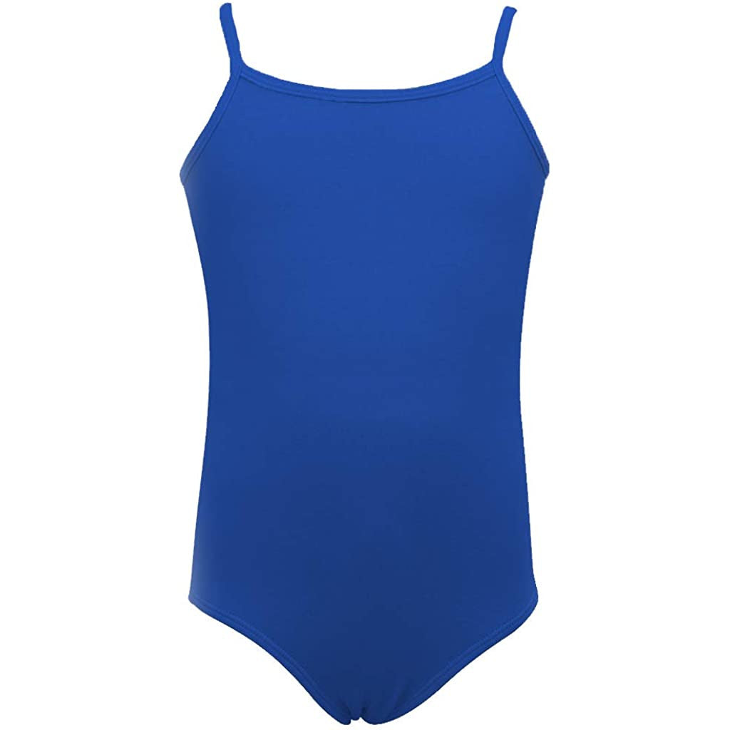 Dancina Cotton Camisole Leotard Camisole with Full Front Lining in Blue