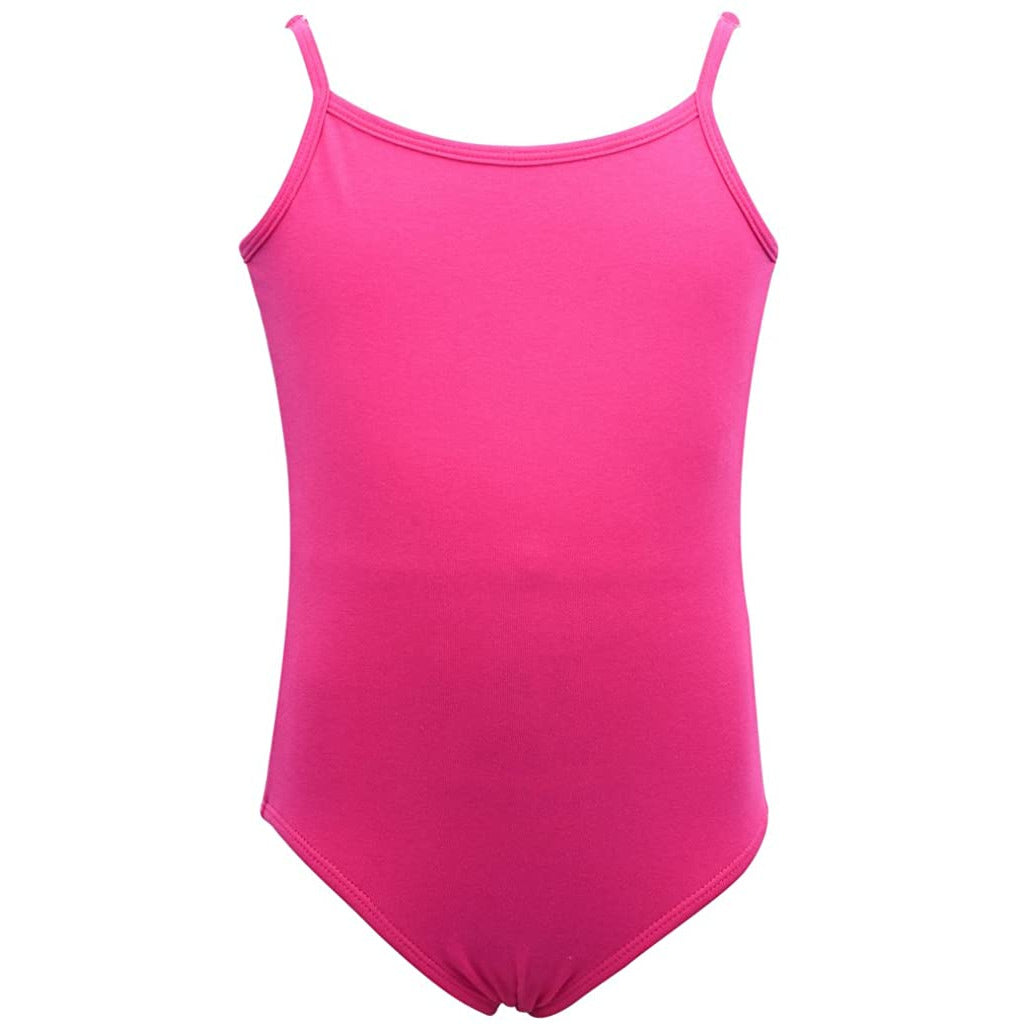 Dancina Cotton Camisole Leotard Camisole with Full Front Lining in Hot Pink