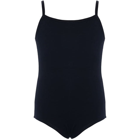 Dancina Cotton Camisole Leotard Camisole with Full Front Lining in Black