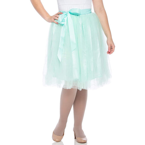 Adults & Girls A-line Knee Length Tutu Tulle Skirt - Regular and Plus Size In Mint