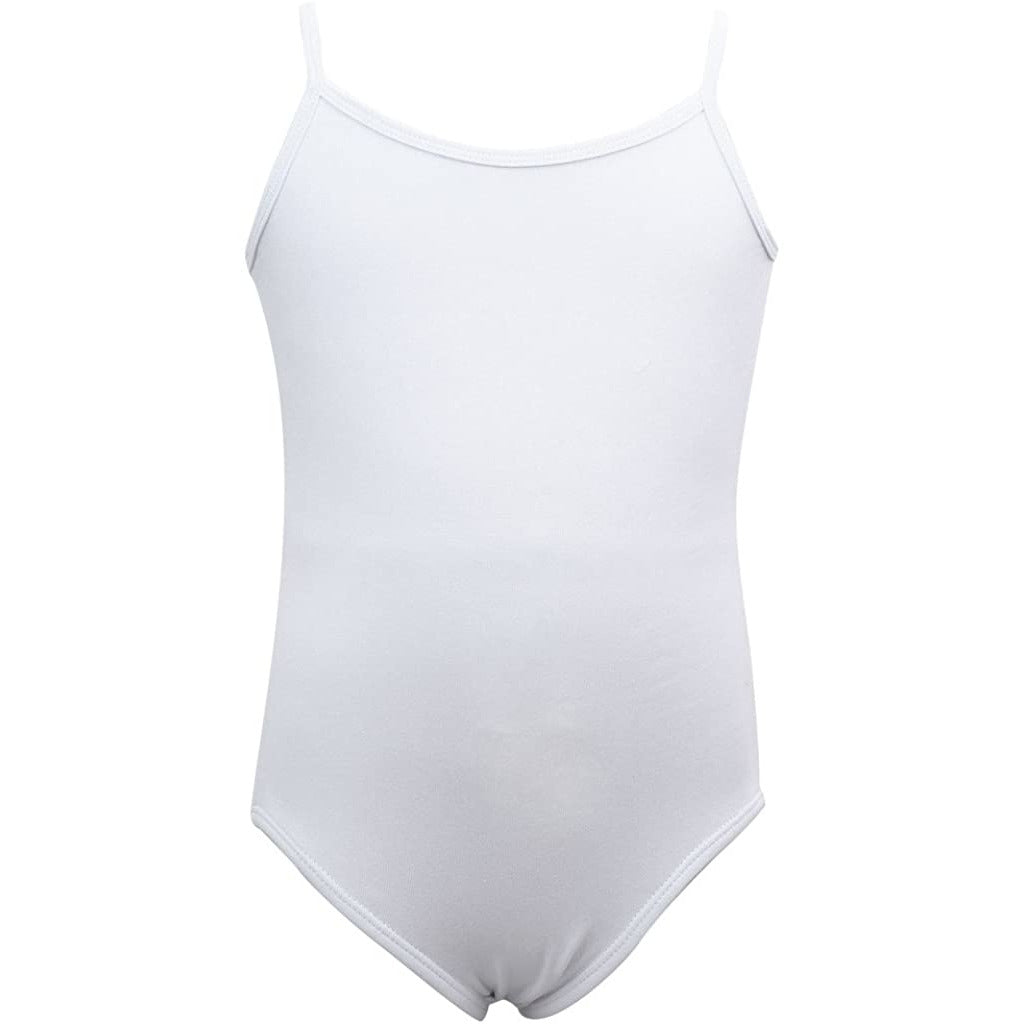 Dancina Cotton Camisole Leotard Camisole with Full Front Lining in White