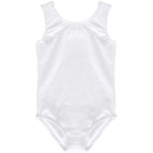 Dancina Leotard Tank Top Ballet Gymnastics Front Lined Comfy Cotton Ages 2-10 in White