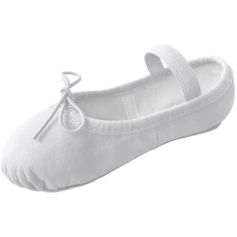 Dancina Premium Leather Ballet Slipper/Ballet Shoes Full Sole (Toddler/Little Kid) in White