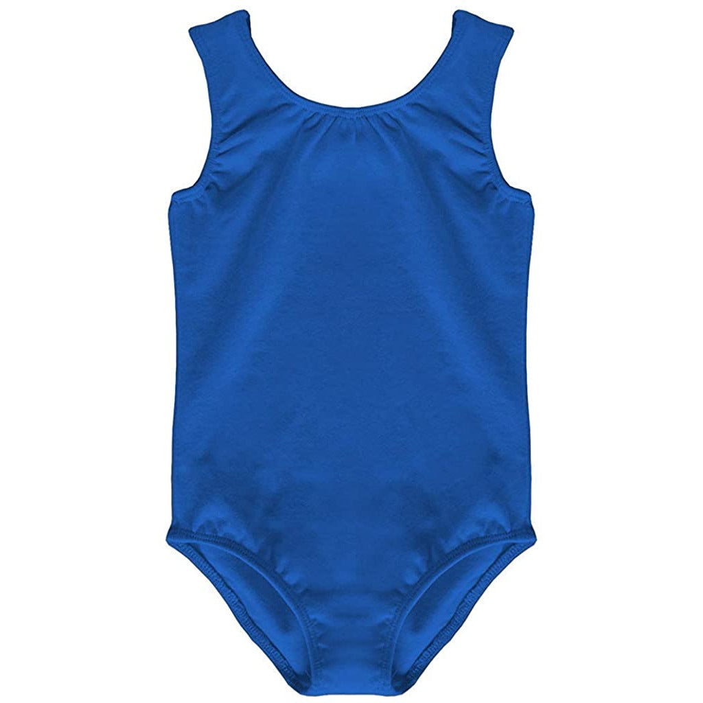 Dancina Leotard Tank Top Ballet Gymnastics Front Lined Comfy Cotton Ages 2-10 in Royale Blue