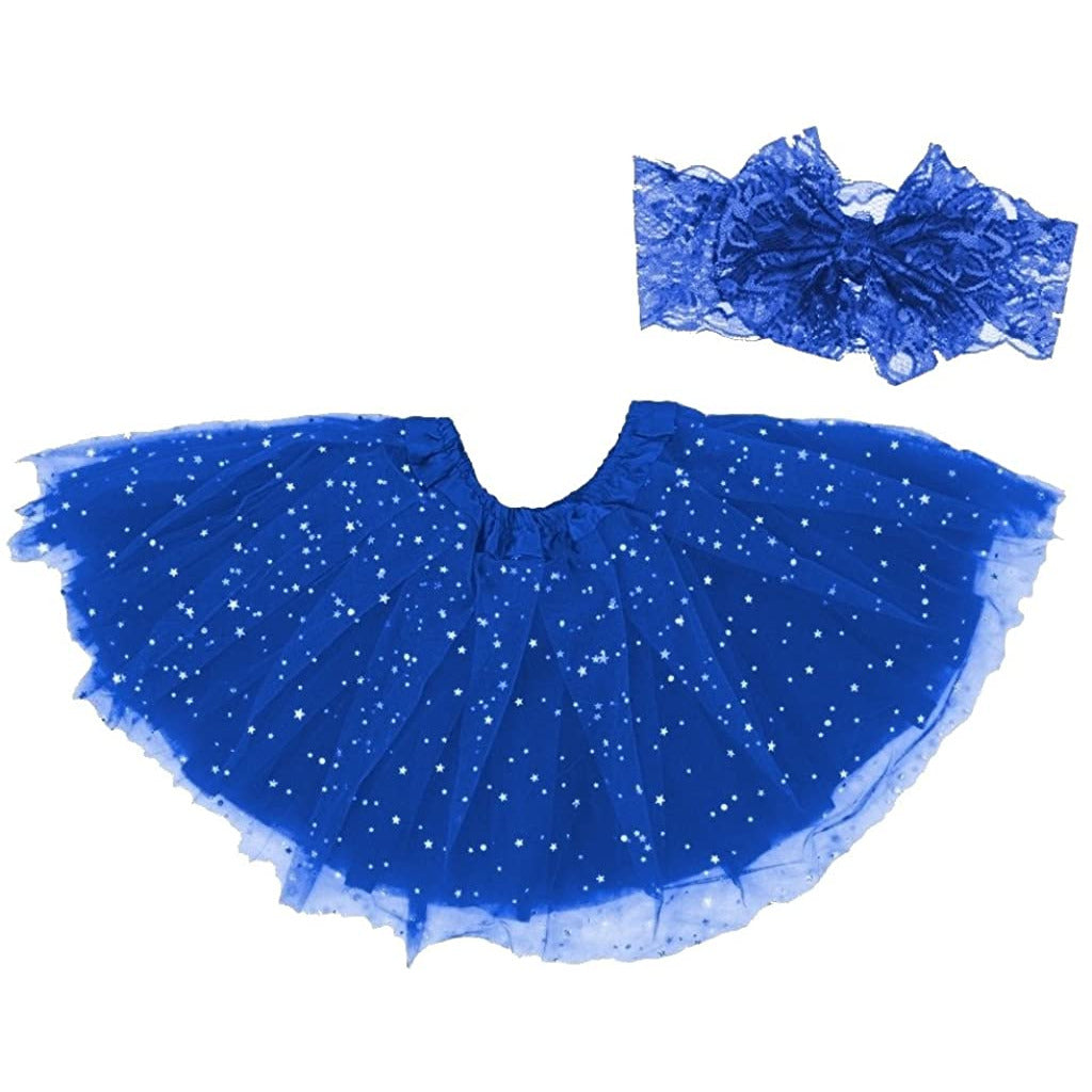 girl tutu skirt blue with headband