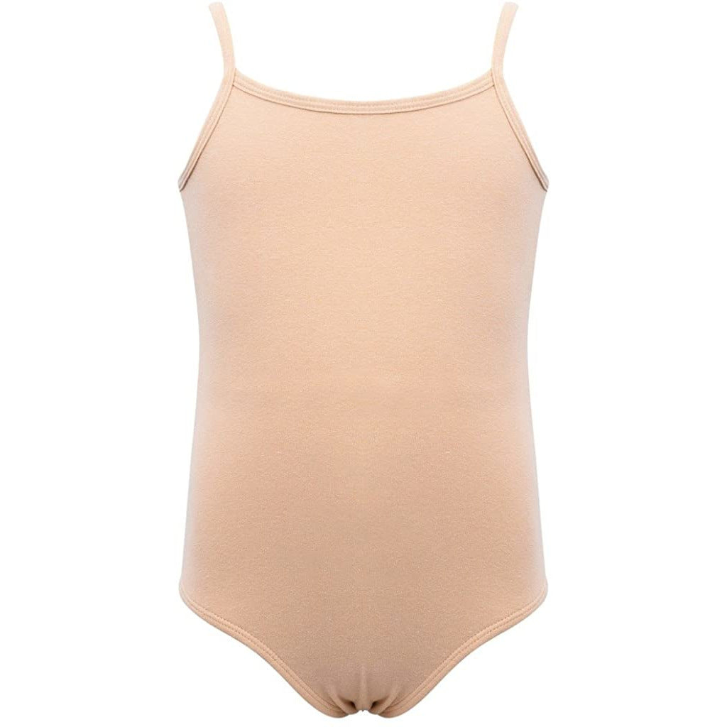 Dancina Cotton Camisole Leotard Camisole with Full Front Lining in Beige