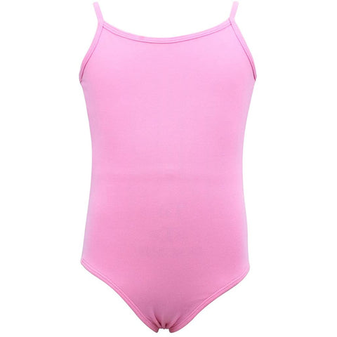 Dancina Cotton Camisole Leotard Camisole with Full Front Lining in Pink