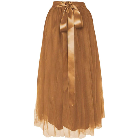 Dancina Girls' Ankle Length Tutu Maxi A-line Long Tulle Skirt