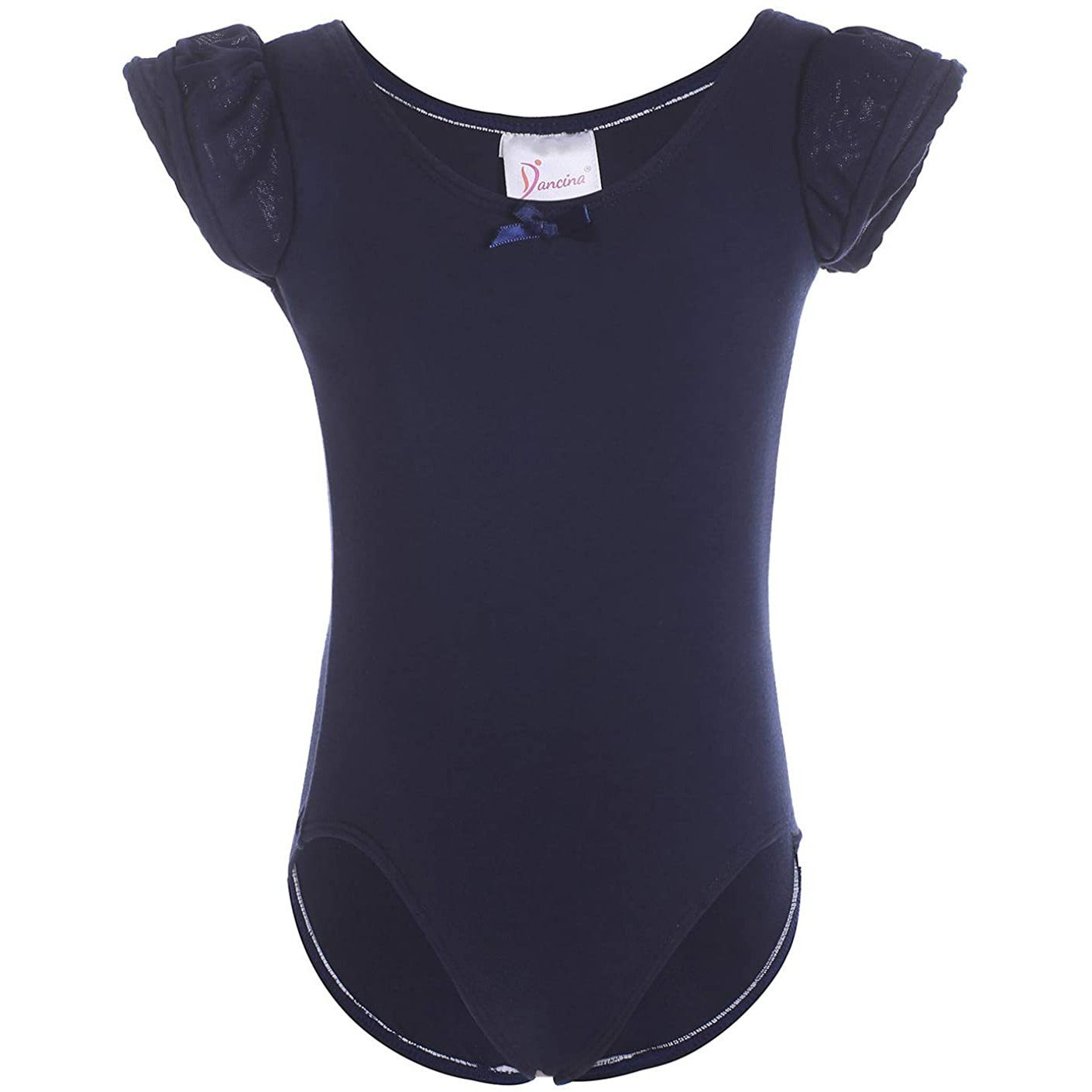 Dancina Girls Ballet Leotard with Flutter Sleeve and Full Front Lining in Navy Blue