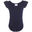 Dancina Girls Ballet Leotard with Flutter Sleeve and Full Front Lining in Navy Blue