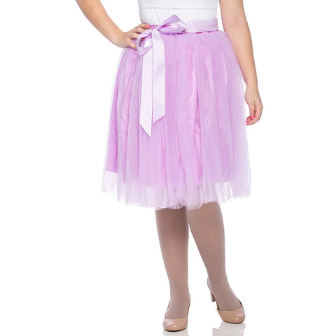 Adults & Girls A-line Knee Length Tutu Tulle Skirt - Regular and Plus Size in Lavender