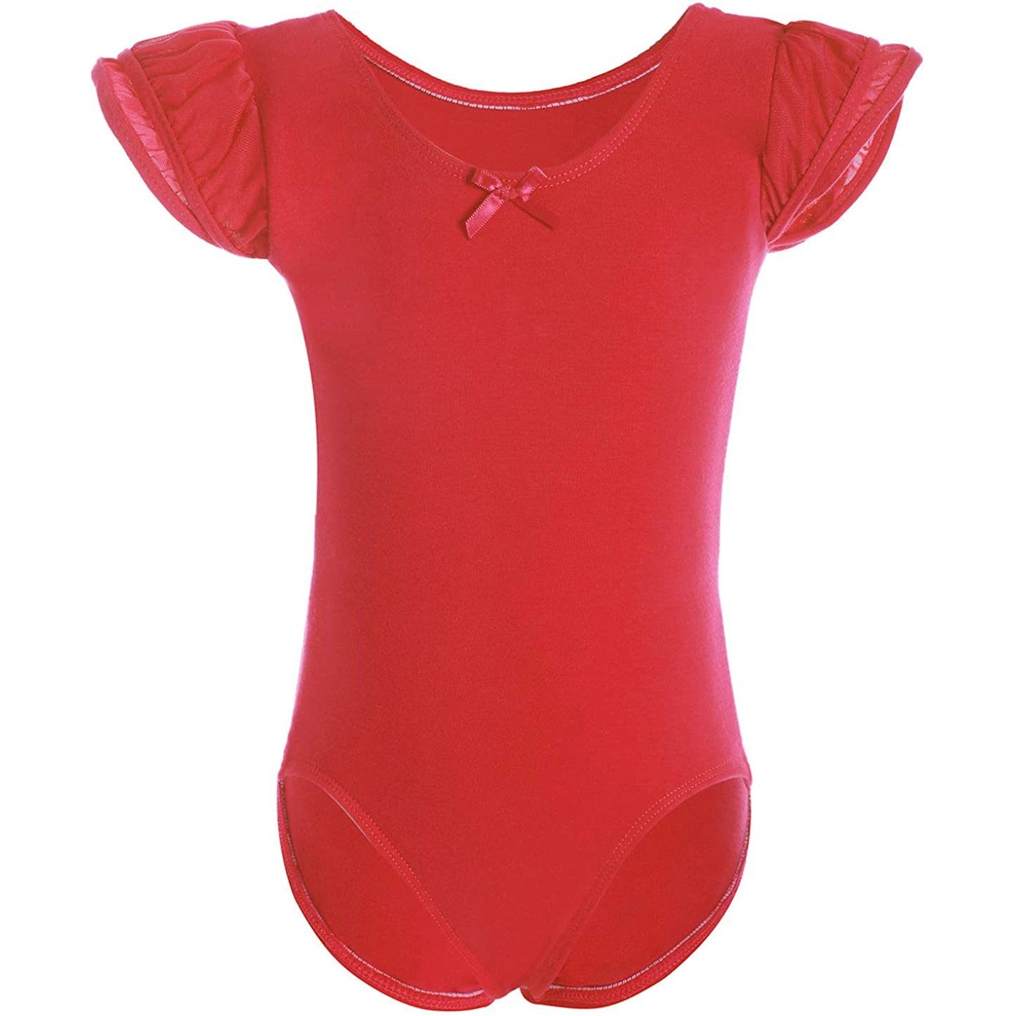 Dancina Girls Ballet Leotard with Flutter Sleeve and Full Front Lining in red