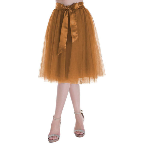 Dancina Women's A-Line Tea Length Midi Tulle Skirt - Regular and Plus Size
