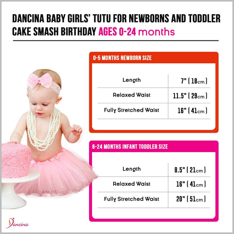 Dancina Tutu for Baby Girl Newborn & Toddlers for Cake Smash and Birthday