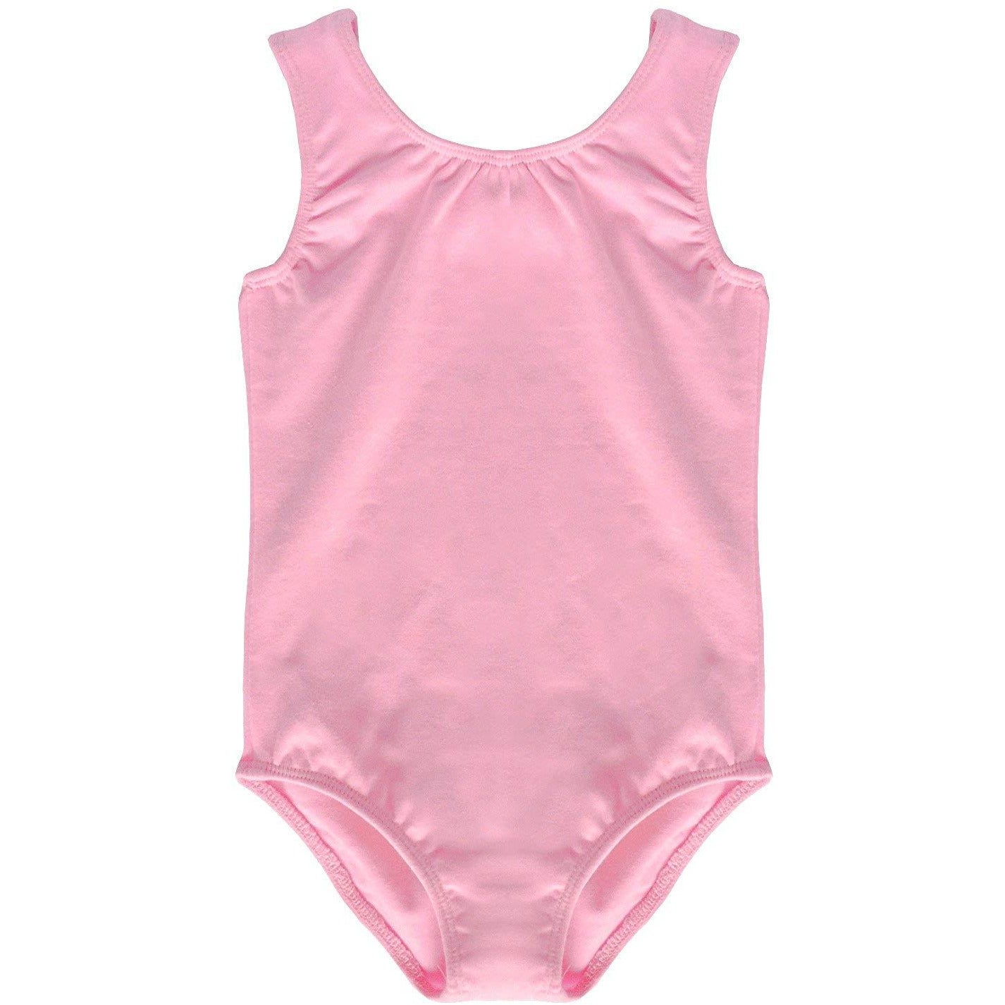 Dancina Leotard Tank Top Ballet Gymnastics Front Lined Comfy Cotton Ages 2-10 in Ballet Pink