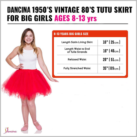 Dancina Tutu Skirt for Big Girls 8-13 yrs