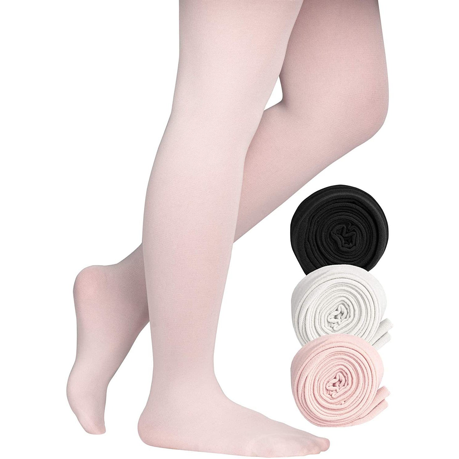 Dancina Girls' Students Footed Ballet Dance School Tights (Toddler/Little Girls/Big Girls) 3Packs