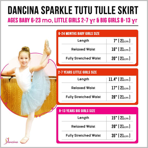 Dancina Girls Sparkle Sequin Tutu 6 Months -12 Years