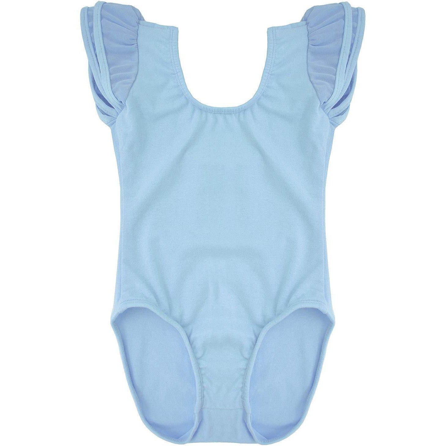 Dancina Girls Ballet Leotard with Flutter Sleeve and Full Front Lining in Light Blue