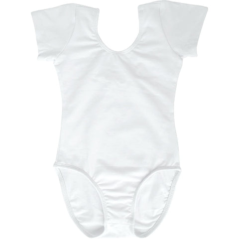 ancina Short Sleeve Leotard for Toddlers & Girls  in White