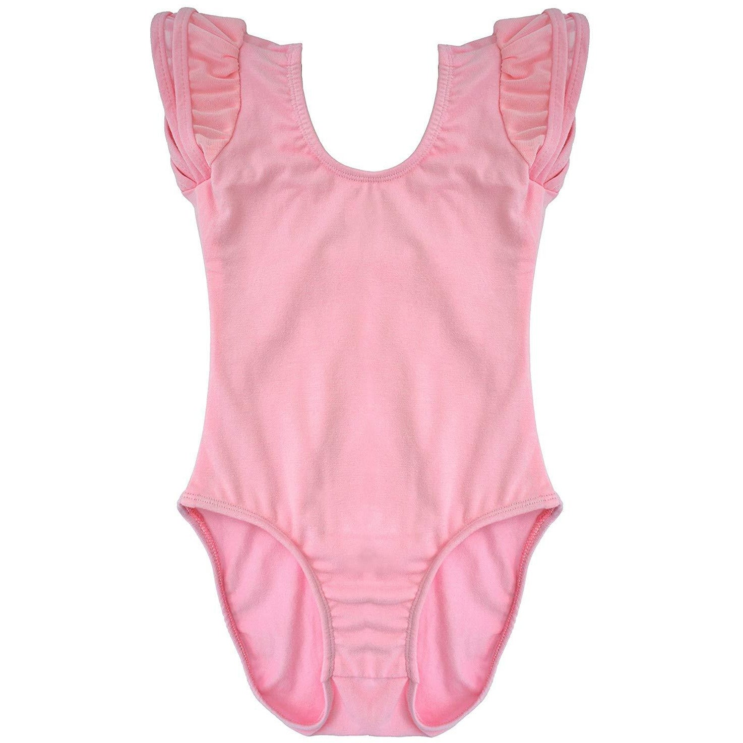 Dancina Girls Ballet Leotard with Flutter Sleeve and Full Front Lining in Pink