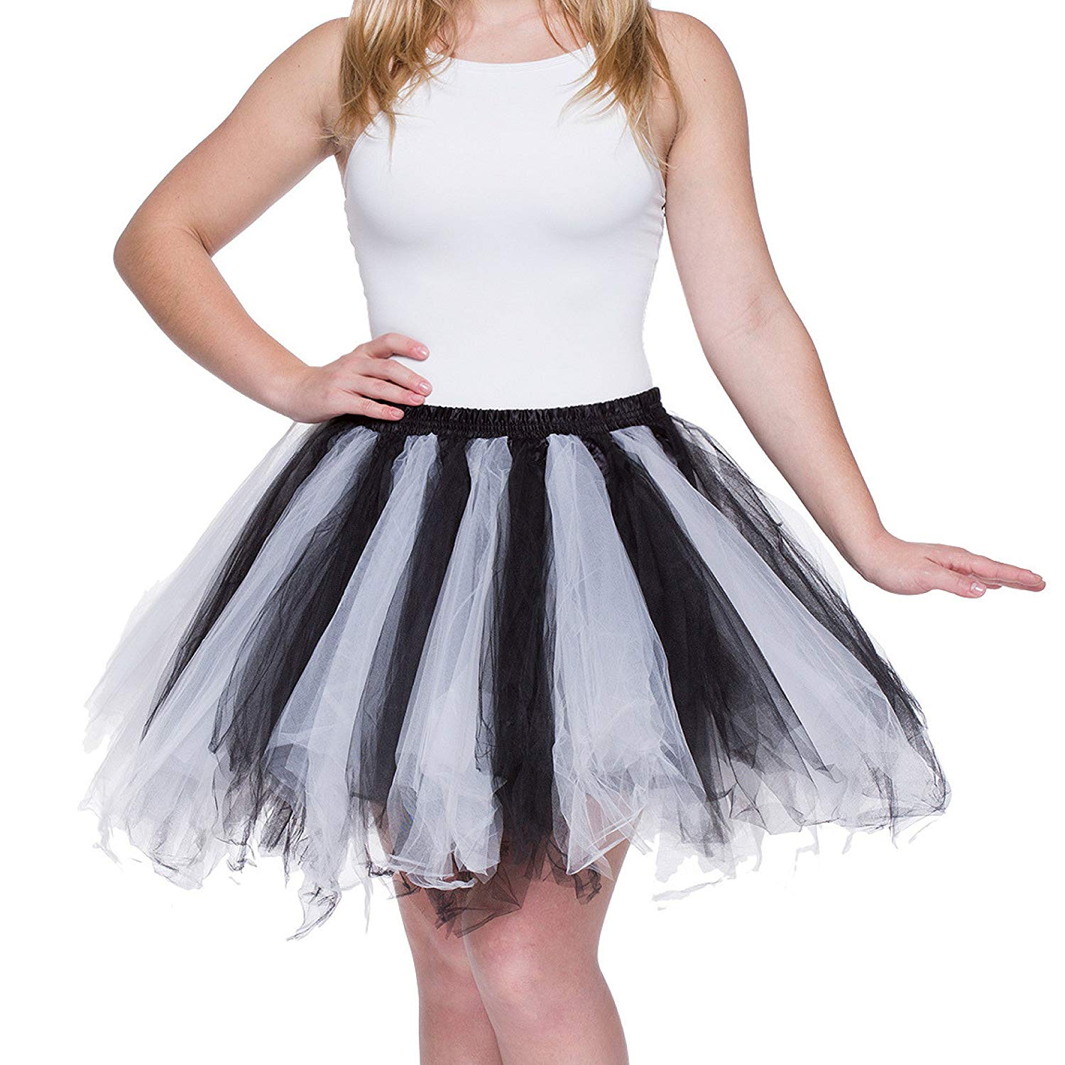 Tutu Skirt for Adults Black White